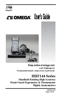 Thumbnail of document Manual - HHF144B Precision Handheld Rotating Metal Vane Hygro-Thermo Aneometer